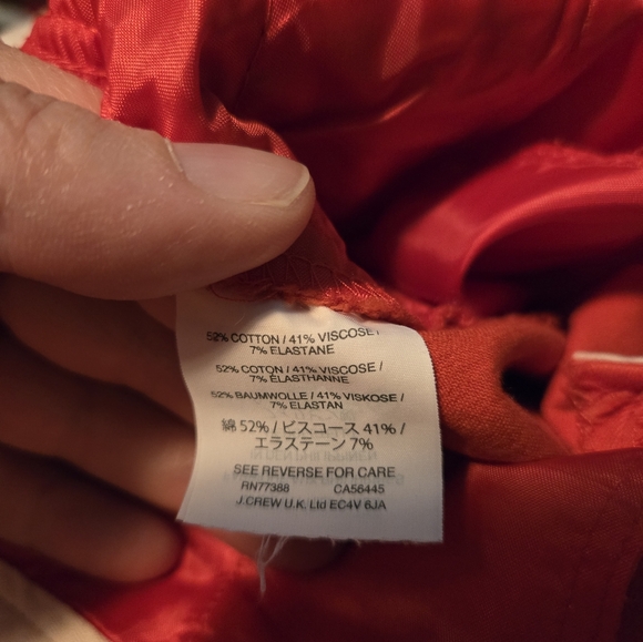 Classy J.Crew Stretch Cotton Sz 8 Pants In A Beautiful Tomato Red - Picture 11 of 12